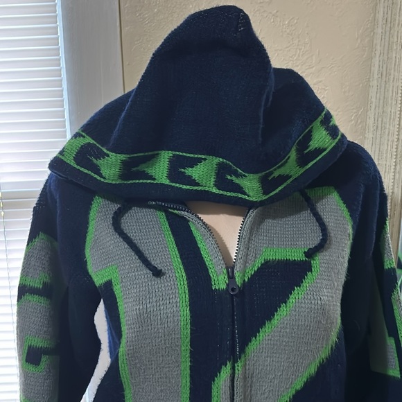 SEAHAWKS Alpaca Wool Full zip Hoodie Sweater. EUC. - Picture 3 of 8